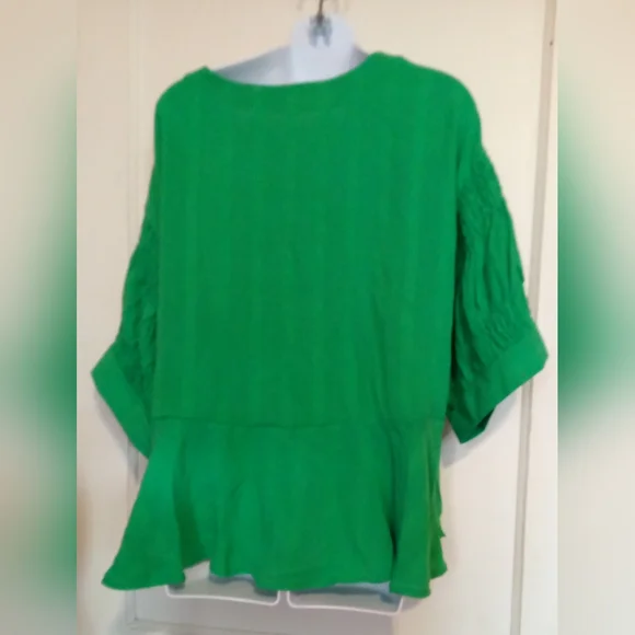 🛍️ BUNDLE ONLY 🛍️Zac & Rachel Emerald Green Peplum Blouse - Picture 3 of 7
